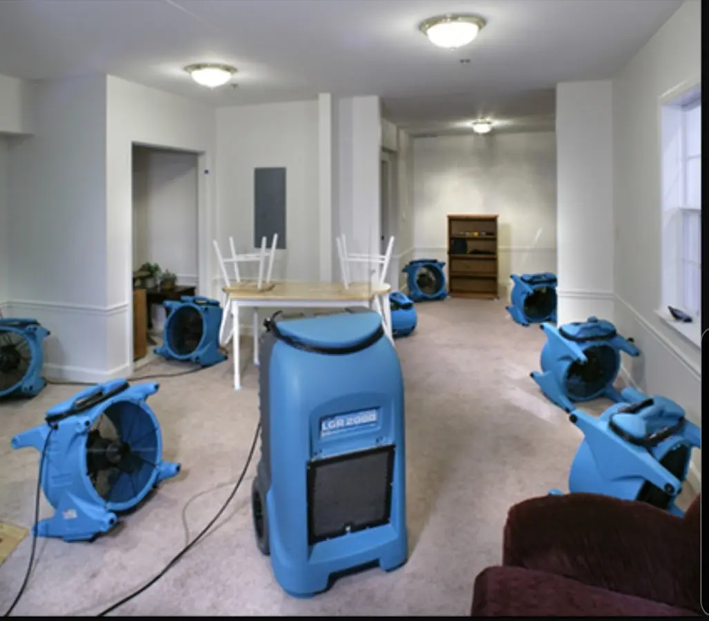 Air movers and dehumidifier setup for Water Extraction & Removal in Valley Stream