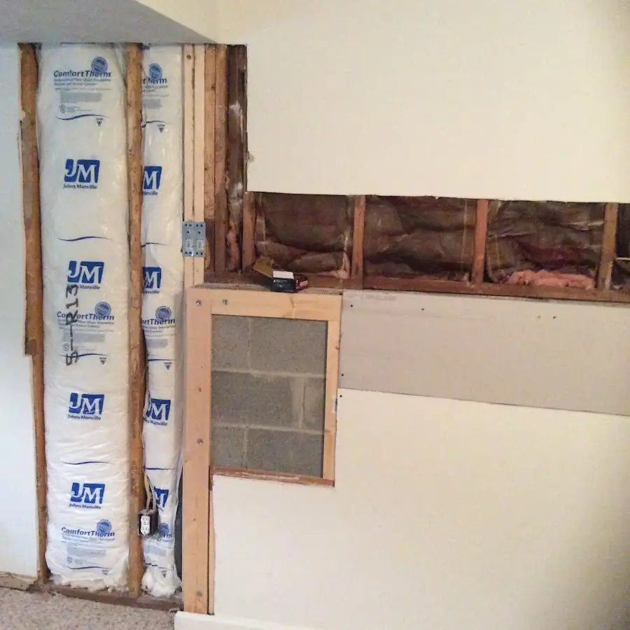 Wall insulation replacement during Structural Drying in Valley Stream